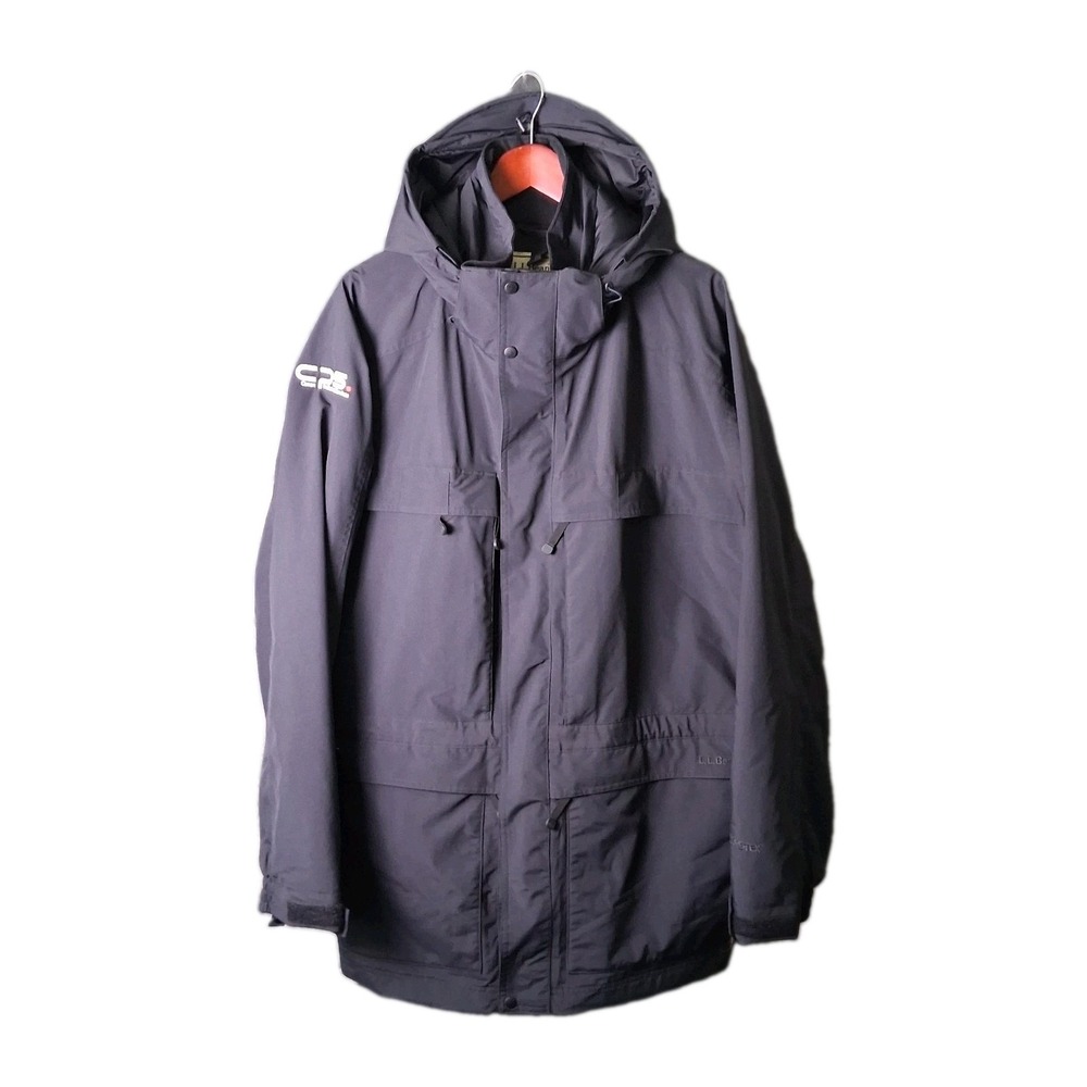 L.L Bean Maine Warden's Goose Down Parka Men's XL Black Gore Tex Hooded Jacket